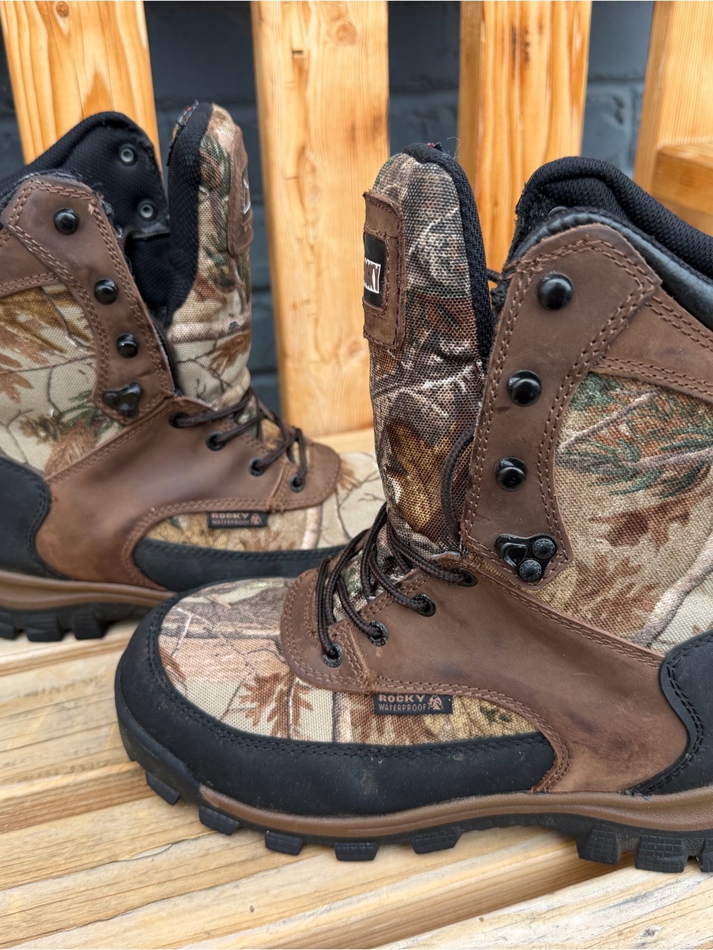 Rocky Men's 8.5 M Brown Camo Tactical Hunting Boots